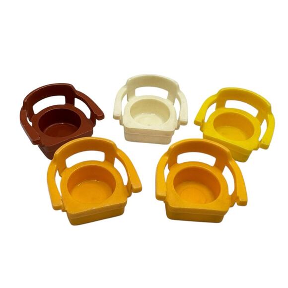 Vintage Fisher Price Little People Chair Set 5 piece - Picture 1 of 4